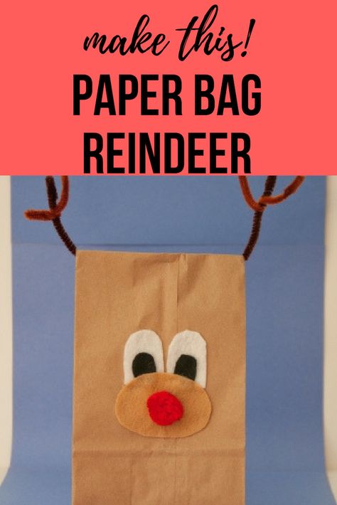 Make a paper bag reindeer with your child this Christmas season. #papercrafts #wintercrafts #christmas #christmascrafts #finemotorskills #craftsforkids #craftswithkids #kidcrafts #holidaydecor #artsandcrafts #educationdotcom Reindeer Paper Bag Craft, Reindeer Lesson Plans, Reindeer Paper Bag, Paper Bag Reindeer, Make A Paper Bag, Fun Holiday Crafts, Counseling Tools, Paper Bag Crafts, Reindeer Craft