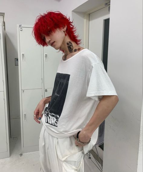 Red Hair Mullet Men, Red Mullet Men, Boy Hairstyles Mullet, Red Hair Mullet, Wolfcut Hair Men, Red Hair Boy, Hair Wolfcut, Red Hair Men, Wolfcut Hair