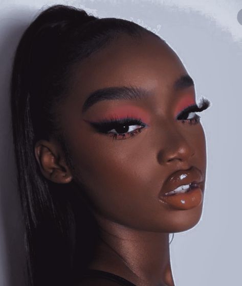 Vixen Makeup, Red Riding Hood Makeup, Victoria Monet, Face Piercings, Full Makeup, Soft Glam Makeup, Dark Skin Makeup, Makeup Goals, Glam Makeup