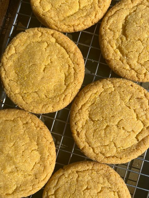 Brown Butter Corn Cookies, Cornbread Sugar Cookie, Jiffy Cornbread Cookies, Honey Cornbread Cookies, Honey Butter Cornbread Cookie, Sweet Corn Cookies, Honey Butter Cookies, Cornbread Cookies Jiffy, Cornbread Cookie Recipe