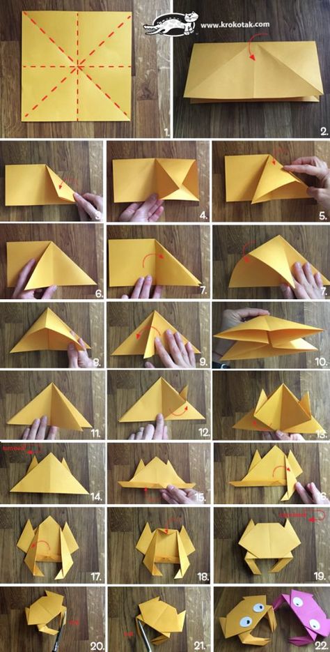 krokotak | Origami crab Origami For Children, Origami Star Box, Origami Ball, Kids Origami, Origami Fashion, Origami For Beginners, Origami Dragon, Origami Fish, Origami Love