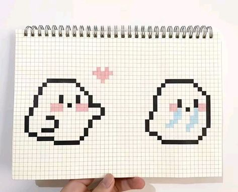 Pixel Art Halloween, Halloween Pixel Art, Pixel Kawaii, Pixel Art Kawaii, Graph Paper Drawings, Cute Easy Doodles, Pixel Art Tutorial, Easy Pixel Art, Pixel Art Templates