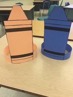 How To Make A Crayon Hat, The Day The Crayons Quit Craft, The Day The Crayons Quit Costume, The Day The Crayons Quit Activities, Crayon Hat, Crayons Quit Book, Crayon Classroom, Crayon Themed Classroom, Crayon Activities