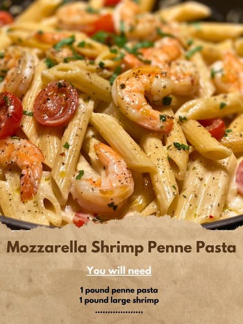 Cheese Shrimp Penne Pasta And Spinach, Shrimp Penne Pasta Recipes, Shrimp Meals, Penne Pasta Recipes, Pasta Creamy, Recipes Restaurant, Large Shrimp, Shrimp Dishes, Seafood Pasta