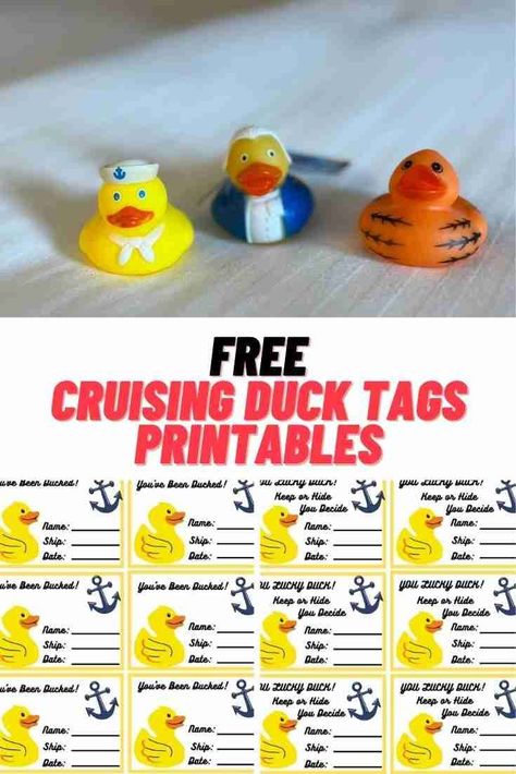 Cruise Duck Tags Free Printable #Cruise #CruiseDuckTags #FreePrintable Cruise Ship Duck Tags Free, Carnival Duck Tags, Free Printable Cruising Duck Tags, Rubber Duck Cruise Tags, Cruise Rubber Ducks Tags, Cruise Ducks Tags Free, Cruise Duck Tags Printable Free, Cruise Ducks Ideas, Cruising Ducks Tags Printable Free