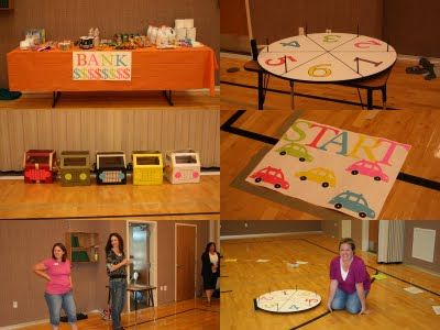 Life board game @ Joined By Our Heart Strings: The Game of Life(Latter Day Saint LIFE SIZE) Game Of Life Party Theme, Game Of Life Decorations, Life Game Board, Groovy Games, Monopoly Themed Parties, Monopoly Theme, Life Size Games, Life Board Game, Board Game Themes