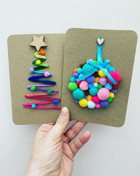 Xmas Card Craft, Christmas Cards Handmade Kids, Paper Craft Greeting Cards, Christmas Art For Kids, Christmas Rainbow, Colourful Christmas, Rainbow Christmas, Christmas Cards Kids, Rainbow Tree