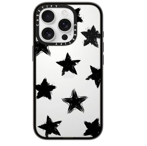 CASETiFY Compact Case for iPhone 16 Pro [Lightweight / 4 ft. 2X Military Grade Drop Protection/Slim] - Star Marks - Clear Black Black Phone Case, Iphone 16 Pro, Screen Size, Military Grade, Cute Phone Cases, Iphone 16, Case For Iphone, Wireless Charging, Iphone Cases