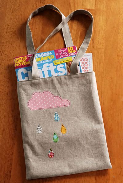 "Lines Across": I Heart Raindrops Tote Tutorial, Applique Tutorial, Tote Bag Tutorial, Library Bag, Sewing 101, Costura Diy, Diy Tote Bag, Sewing Bags, Things To Sew