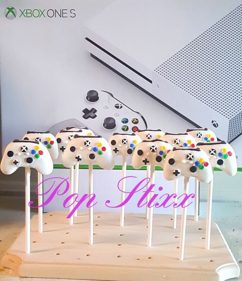 Xbox One cakepops by Pop Stixx Video Game Cake Pops, Gaming Cake Pops, Wwe Cake Pops, Kettlebell Cake Pops, Xbox Controller Cookies, Drake's Birthday, Xbox Cake, Xbox One Controller Skins, Xbox Controller