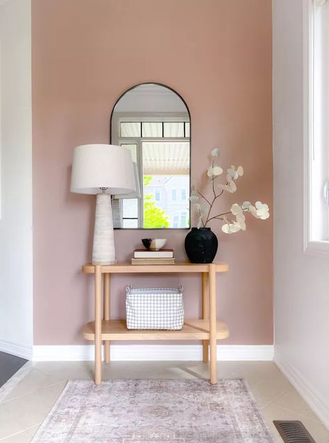 Redend Point, Entryway Transformation, 2023 Color Of The Year, Unique Console Table, Warm Paint Colors, Pink Paint Colors, Trending Paint Colors, 2023 Color, Sherwin Williams Colors