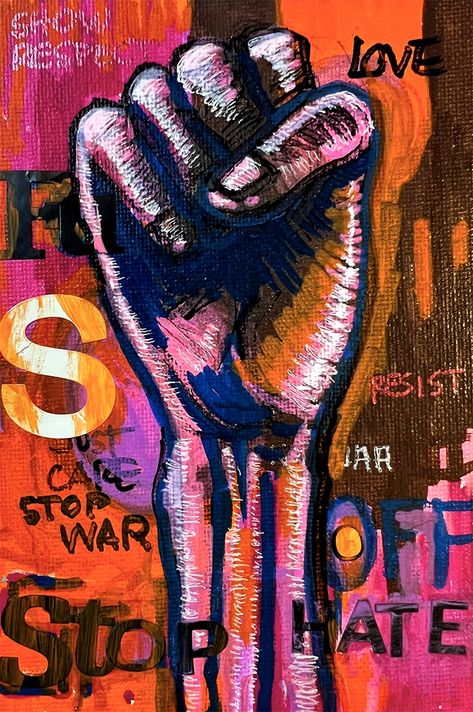 The world needs more voices for peace. #StopWar #RaiseYourVoice #PeaceMovement #AllanLinder #ArtForChange Protest Art, Acrylic Spray Paint, Paint Acrylic, Powerful Images, Art Street, Art Ink, Creative Words, Ink Painting, Art Acrylic