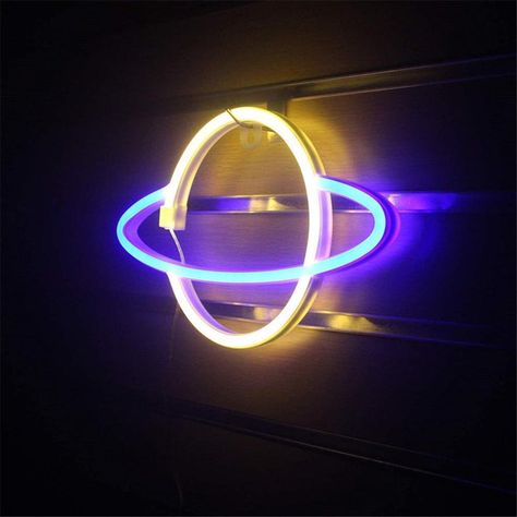 Saturn Planet Neon Light sign LED Sign Lights for Wall Mount | Etsy Shop Window Art, Bar Neon Sign, Neon Gas, Light Party, Neon Wall Signs, Neon Lamp, Party Wall, Neon Decor, Beautiful Lettering