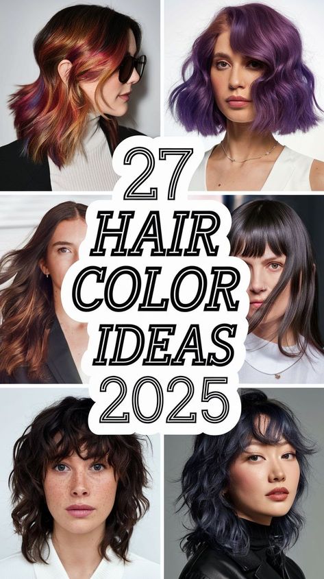 2025 hair colors for brunettes offer a rich palette of dark brown, red, and black, with the option to add bold pink or purple highlights. These styles look especially striking on curly hair, and complement tan skin beautifully. Solid colors and split color trends continue to be popular choices for an alternative look. Bold Fall Hair Colors, Hair Dye Ideas For Brown Hair, 2014 Hair Color Trends, Hair Color For Tan Skin Tone, 27 Hair Color, Alternative Hair Color Ideas, Hair Color For Tan Skin, Voluminous Waves, Platinum Blonde Bobs