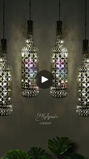 Bottle Clay Art, Wall Lamp Diy, Diy Bottle Lamp, Wall Lamps Diy, Bottle Art Projects, Dhokra Art, Diwali Lamps, Wine Bottle Wall, Trending Crafts