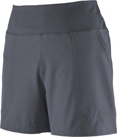 Made from an abrasion-resistant polyester/spandex blend with 4-way stretch, the women's Patagonia Happy Hike shorts have a mid rise waistband with belt loops and a hidden drawcord for adjustability. Available at REI, 100% Satisfaction Guaranteed. Patagonia Shorts, Womens Capri Pants, Hiking Shorts, Get Happy, Hiking Women, Rei Co-op, Patagonia Womens, Body Size, Kid Shoes