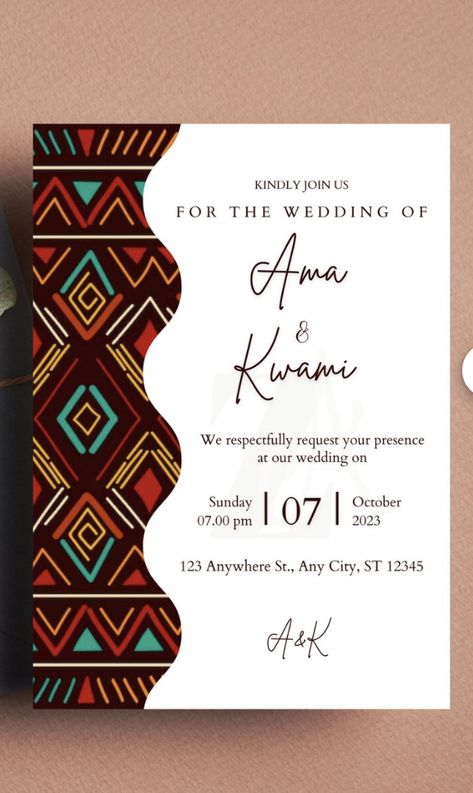 Lobola Celebration Invitation Card, Wedding Flyers Design Ideas, Traditional Wedding Invitations African, Zulu Traditional Wedding, Traditional Ideas, Wedding Flyers, Unique Wedding Cards, Traditional Invitation, Eagle Wallpaper