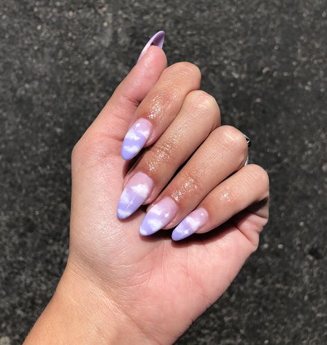 Almond Acrylic Nails Designs, Lilac Nails, Purple Acrylic Nails, Sky Nails, Almond Nails Designs, Almond Acrylic Nails, Cat Kuku, Dream Nails, Fire Nails