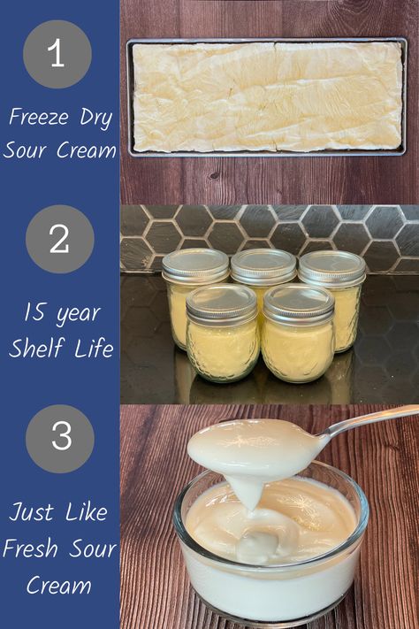 Have you ever wanted to have a pantry stocked with delicious, freeze-dried sour cream that can last you up to 15 years? Now you can with a few simple steps and ingredients! In this guide, you'll learn how to make freeze-dried sour cream with a remarkably long shelf life, as well as get some delicious ideas to put your newly-made sour cream powder to use. What Can You Freeze Dry, Can You Freeze Sour Cream, Freeze Dried Rice, Freeze Dried Recipes How To Make, Freeze Drying Recipes, Freeze Dried Food Ideas, Freeze Dried Meal Recipes, Freeze Dryer Ideas, Freeze Dryer Recipes