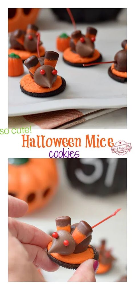 Cherry Mice, Fun Halloween Treats, Halloween Party Treats, Chocolate Covered Cherries, Halloween Chocolate, Warm Chocolate, Oreo Cookie, Kids Food, Fun Kids Food