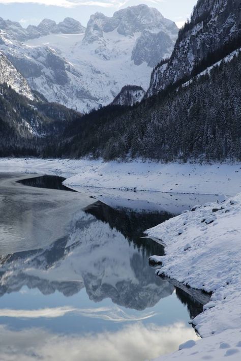 Icy lakes among snow-covered mountains available for photo and film productions in Austria. Icy Mountains Aesthetic, Icy Mountains, Icy Lake, Frozen Landscape, Snow Covered Mountains, Snow Lake, Mountains Aesthetic, Winter Lake, Winter Nature