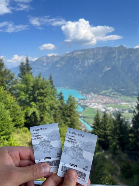 On top of Harder Kulm Switzerland, aesthetically pleasing Switzerland Instagram Story, Interlaken Switzerland Aesthetic, Switzerland Souvenirs, Swiss Summer, Switzerland Aesthetic, Road Trip Europe, Passport Stamps, Interlaken, Granola Girl