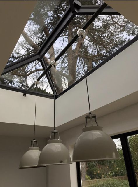 Kitchen Extension Roof Lights, Lantern Roof Extension, Kitchen Lantern Lighting, Lantern Roof Light, Glass Roof Extension, Orangery Roof, Kitchen Lantern, Kitchen Orangery, Flat Roof Extension