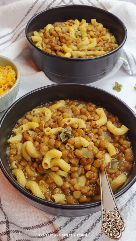 If you are looking for vegan soup recipes, you will love this vegan lentil soup recipe with small pasta. Pasta And Lentils Recipes, Lentil And Pasta Recipes, Brown Lentil Recipes, Pasta With Lentils, Vegan Lentil Soup Recipes, Soup With Pasta, Lebanese Lentil Soup, Air Fryer Recipes Chicken Breast, Ramadan Ideas