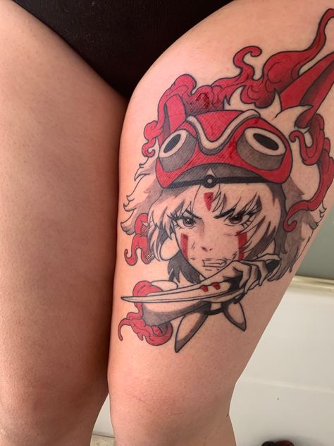 Monoke Tattoo, San Tattoo, Princess Mononoke San, Princess Mononoke Art, Awesome Tattoo Ideas, Princess Mononoke Tattoo, Samurai Tattoo Sleeve, Magic Inspiration, Oni Tattoo