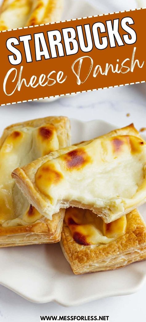 Love Starbucks cheese danish? Learn how to make it at home with this simple copycat recipe! This Starbucks Cheese Danish Recipe is perfect for home bakers and busy parents. Starbucks Cheese Danish Recipe, Homemade Cheese Danish Recipe, Danish Recipe Puff Pastry, Starbucks Cheese Danish, Cheese Cookies Recipe, Danish Recipes, Cheese Danish Recipe, Danish Recipe, Decadent Chocolate Desserts