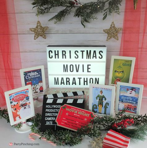 Christmas Movie Night Party, Charlie Brown Christmas Movie, Movie Night Party Ideas, Christmas Movie Marathon, Night Party Ideas, Movie Night For Kids, The Grinch Movie, Christmas Movie Night, Grinch Party