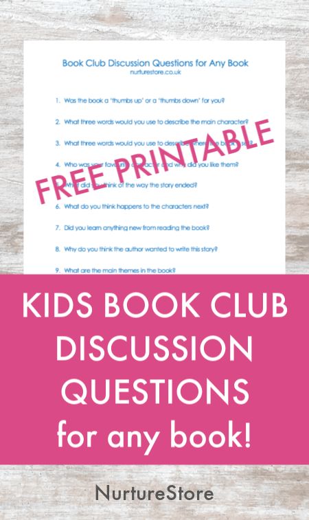 Printable book club discussion questions for any book - children's book club questions Book Club Questions For Kids, Book Club Worksheets, Family Book Club, Book Club Questions By Chapter, Book Club Activities For Kids, Kids Book Club Activities, Teen Book Club, Classroom Book Clubs, Mother Daughter Book Club