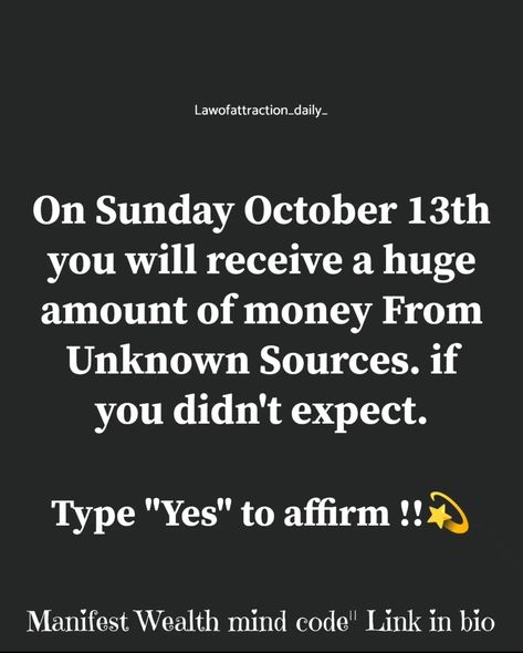 Type Yes to affirm 💫🎁 #lawofattractions Money Financial, Mindfulness, Coding, Money, Quick Saves