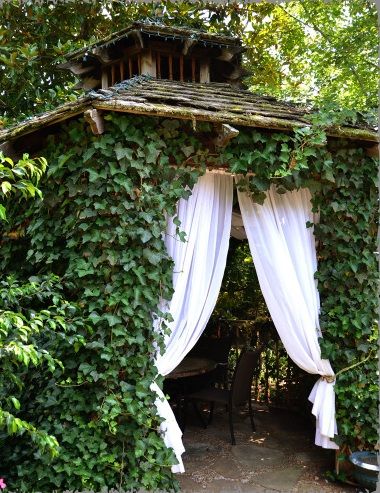 Ivy covered gazebo Ivy Covered Gazebo, Ivy Pergola, Vine Covered Gazebo, Vine Gazebo, Ivy Covered Cottage, Goth Garden, Magical Garden, Love Garden, Earthship