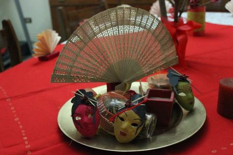 #party#red#decoration#idea#fan#centerpieces#face#handmade#crafty#paint#diy Fan Centerpiece Ideas, Fan Centerpieces, Quinceañera Centerpieces Ideas, Quinceañera Centerpieces, Face Painting Images, Types Of Color Schemes, Chinese Party, Different Types Of Colours, Centerpieces Ideas