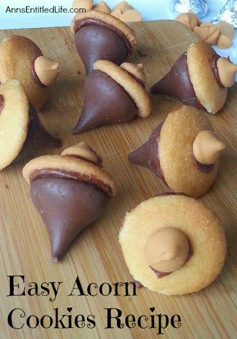 Fall sweet treats for those chilly nights Acorn Cookies, Fall Snacks, Thanksgiving Treats, Fall Treats, Fall Baking, Fall Desserts, Cookie Desserts, Cookies Recipe, Dessert For Dinner