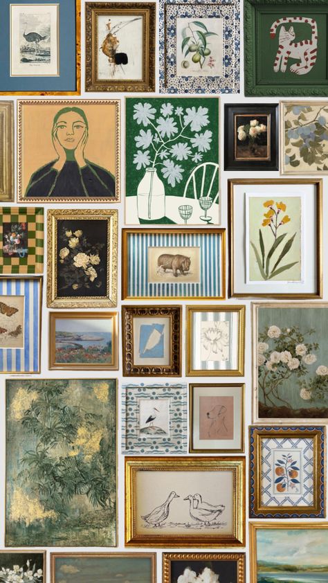 #shuffle #homedecor #vintage #nature #wallpaper #artwork #frames Vintage Nature Wallpaper, Wallpaper Artwork, Abstract Painting Diy, Entry Wall, Gallery Wall Living Room, Vintage Nature, Wall Gallery, Inspiration Wall, Pretty House