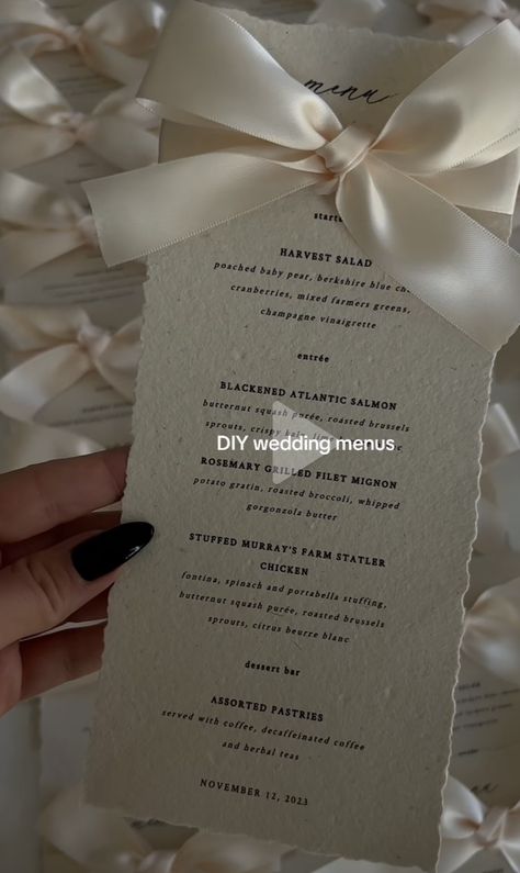 Wedding Planning Details, Elegant Wedding Menu, Wedding Vision, Wedding 2025, Wedding Essentials, Invitation Inspiration, Wedding Bows, Wedding Table Settings, Wedding Mood Board