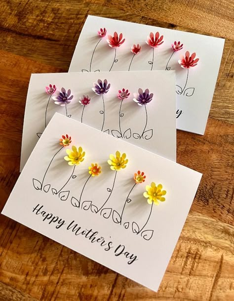 byLucyDesigns2020 - Etsy South Africa Cards With Flowers, Daisy Cards, Birthday Card Craft, Homemade Birthday Cards, Quilling Cards, 3d Cards, Birthday Cards Diy, Handmade Birthday Cards, Floral Cards