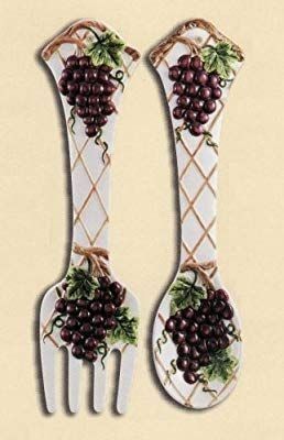 Wine Kitchen Ideas, Wine Theme Kitchen, Grape Kitchen Decor, Wooden Spoon Crafts, Wine Wall Decor, Wine Decor Kitchen, Grape Decor, Wine Kitchen, Spoon Crafts