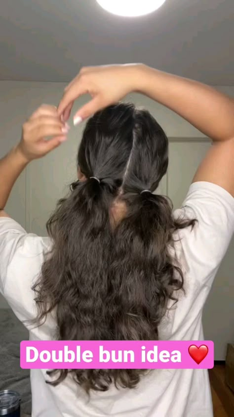 Double low bun style #straighthair #hairtutorial #lowbun #bunhairstyles #foryou #hairstyle #hairstyleidea Curly Bun Hairstyles, Hair Inspiration Long, Cute Curly Hairstyles, Hairstyles For Layered Hair, Curly Hair Styles Easy, Trendy Hairstyle, Peinados Fáciles Para Cabello Corto, Bun Hairstyle, Hairdos For Curly Hair