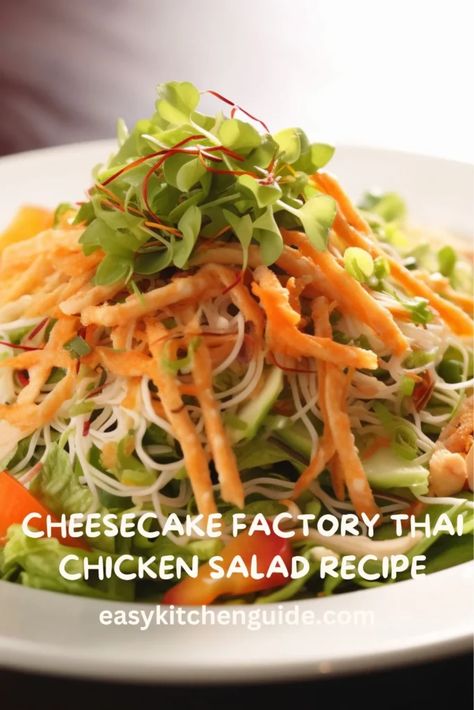 Last Updated on October 9, 2023 Are you craving a taste of the exotic without having to leave your kitchen? Look no further! This Thai Chicken Salad recipe, inspired by The Cheesecake Factory, will transport your taste buds straight to the bustling streets of Bangkok. It’s a refreshing mix of tender chicken, crisp vegetables, and ... <a title="Cheesecake Factory Thai Chicken Salad Recipe" class="read-more" href="https://easykitchenguide.com/cheesecake-factory-thai-chicken-salad-recipe/"... Copycat Cheesecake Factory Thai Chicken Salad, Thai Chicken Salad Cheesecake Factory, Cheesecake Factory Copycat Recipes Salad, Cheesecake Factory Thai Chicken Salad, Cheesecake Factory Salads, Chicken Salad Dressing, Thai Chicken Salad, Cheesecake Factory Recipes, Thai Salad