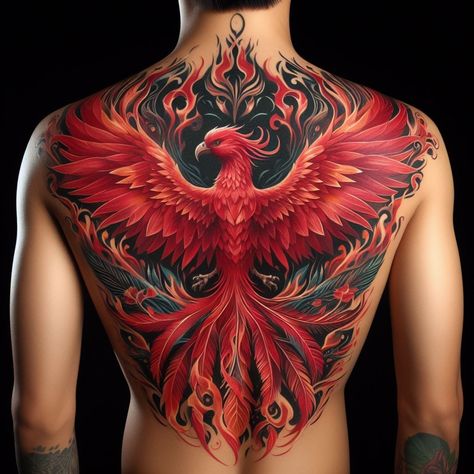 Full Color Phoenix Tattoo, Phoenix Tattoo Back, Elaborate Tattoos, Phoenix Tattoo Men, Tato Phoenix, Phoenix Tattoo Feminine, Best Cover Up Tattoos, Family Tattoo Designs, Realistic Tattoo Sleeve