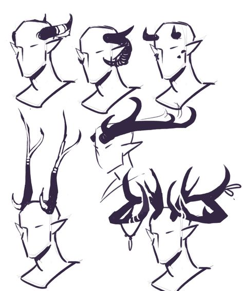 Different kinds of demon horns Monster Body Reference, Horns Drawing, Demon Horns, Concept Art Drawing, Creature Concept Art, Art Tutorials Drawing, Sketchbook Art Inspiration, Drawing Base, Drawing Poses