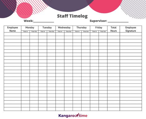 When it comes to tracking your staff’s hours, it’s important to be organized. Organizing this information and having it in one place can make processes like payroll and licensing much easier. To make your staff clock-in process easy and organized, Kangarootime has created a weekly timesheet template for your center staff. This can be used each week if you don’t have a digital process or used in case of a power failure or internet outage. Excel Timesheet Template, Computer Organization, Attendance Tracker, Timesheet Template, Childcare Business, Free Business Card Design, Excel Hacks, Be Organized, Childcare Center