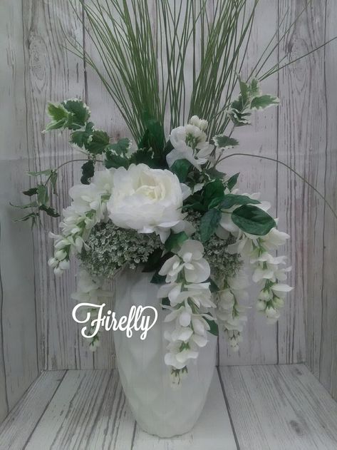 Simple Elegant Floral Arrangements, Modern Silk Flower Arrangements, Upright Floral Arrangements, Everyday Floral Arrangements, Silk Flower Arrangements For Home, Floor Arrangements, Silk Floral Centerpiece, Silk Flower Centerpieces, Orchid Flower Arrangements