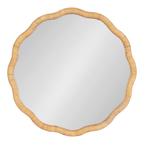 PRICES MAY VARY. 35% Mdf , 35% Glass , 30% Rattan Modern Mirror Design: The bohemian Rahfy mirror features a lovely round mirror surrounded by a rattan-wrapped frame with a textured, dimensional design Quality Rattan Mirror: The Rahfy mirror frame is wrapped with a rich and stunning rattan to project worldly sophistication amidst your wall decor theme Versatile Wavy Mirror: The diameter of this mirror makes it a stupendous accent piece to feature as a decorative fireplace statement or a function Round Rattan Mirror, Modern Mirror Design, Round Wooden Mirror, Bohemian Decor Inspiration, Scalloped Mirror, Boho Mirror, Wavy Mirror, Beautiful Mirror, Rattan Mirror