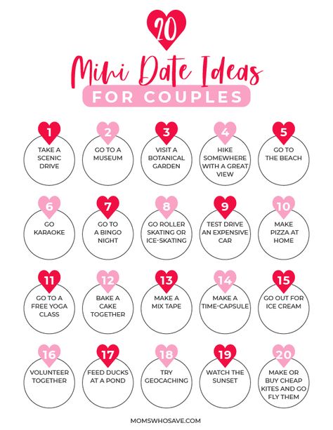 Challenge For Boyfriend, Free Anniversary Ideas, Mini Date Ideas For Couples, Mini Date Ideas, Couple Activity Ideas, Date Night Challenge, Mini Dates, Romantic Home Dates, Ideas For Married Couples