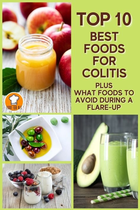 To best manage your colitis, you have to be aware of the food you are eating. Here's a list of 10 best foods for this condition as well as foods that you should avoid during a flare-up. #colitis #diet #food #bestfoods Foods For Ulcers Diet, Foods For Ulcers, Ibd Diet, Ulcer Diet, Crohns Diet, Bland Diet Recipes, Stomach Fat Burning Foods, Bland Diet, Good Foods To Eat