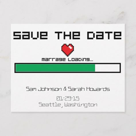 Video Games Wedding, Nerdy Save The Date Ideas, Gamer Themed Wedding, Nerdy Save The Date, Pokemon Wedding Invitations, Video Game Wedding Ideas, Gaming Wedding Invitations, Gaming Wedding Ideas, Gamer Wedding Invitations